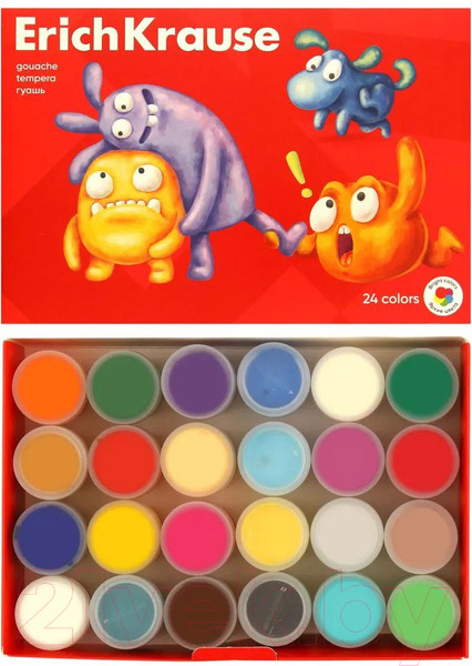 Изображение товара Гуашь Erich Krause Jolly Friends / 61417 (24цв)