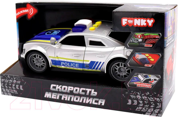 Изображение товара Автомобиль игрушечный Funky Toys Скорость мегаполиса Полицейская машина / FT0838783