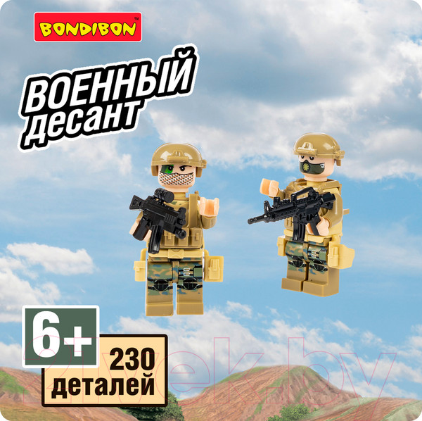 Изображение товара Конструктор Bondibon Военный десант вертолет / ВВ6132 (230эл)