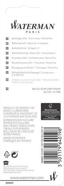 Изображение товара Стержень роллер Waterman 1964019 (черный)