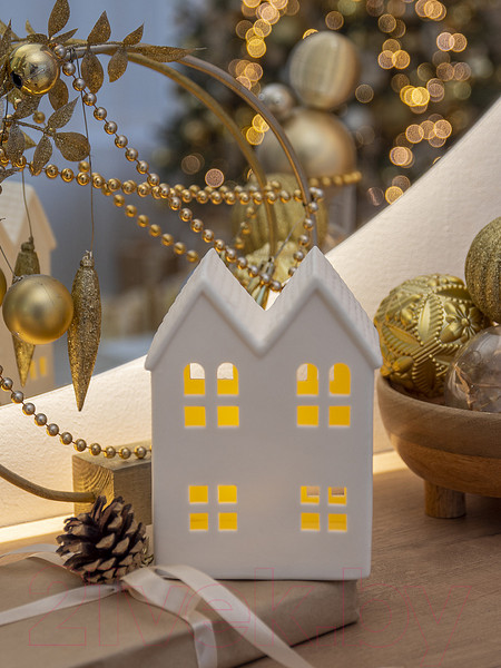 Изображение товара Световая фигурка Лючия Фарфоровый домик 11 / 185-11 (белый)