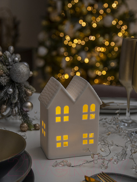 Изображение товара Световая фигурка Лючия Фарфоровый домик 11 / 185-11 (белый)