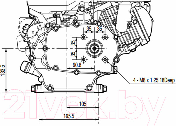 Изображение товара Двигатель бензиновый Lifan 188FR / A1110-0714-188FR (13л.с)