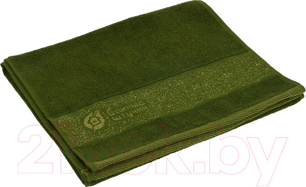 Изображение товара Полотенце Банные Штучки 33169 (хаки, с золотой вышивкой)