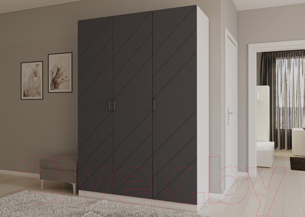 Изображение товара Шкаф Интермебель Марсель-3 / МР 01-03-MN (графит софт)