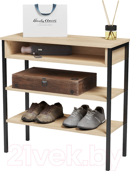 Изображение товара Стеллаж Mio Tesoro Mila Loft (дуб сонома/черный)