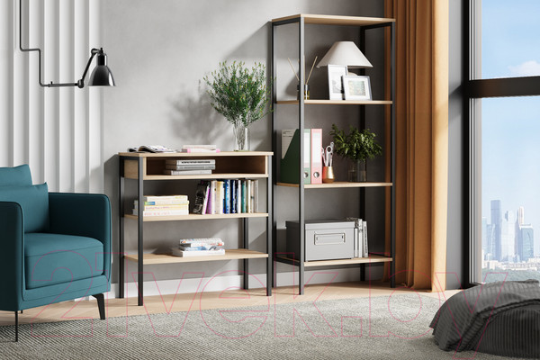 Изображение товара Стеллаж Mio Tesoro Mila Loft (дуб сонома/черный)