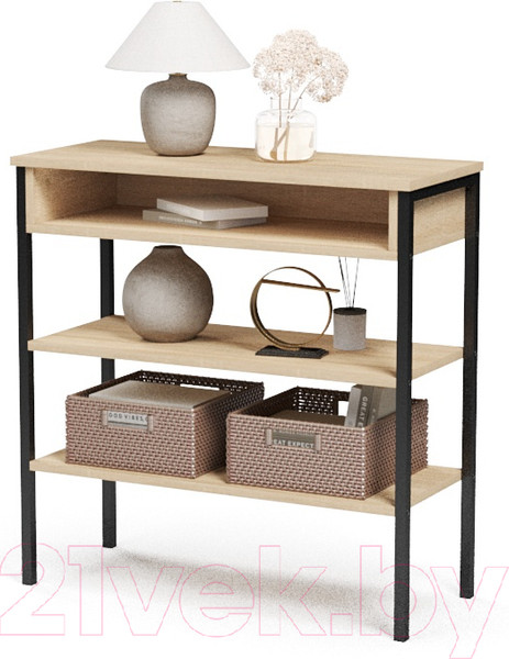 Изображение товара Стеллаж Mio Tesoro Mila Loft (дуб сонома/черный)
