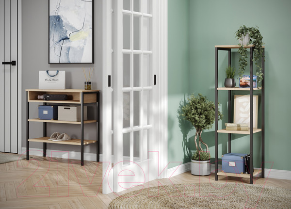 Изображение товара Стеллаж Mio Tesoro Mila Loft (дуб сонома/черный)