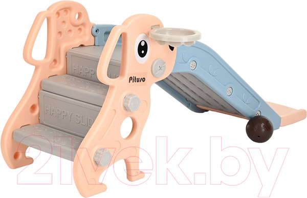 Изображение товара Горка-комплекс Pituso Мопсик с баскетбольным кольцом / FE-HT-XG0-beige