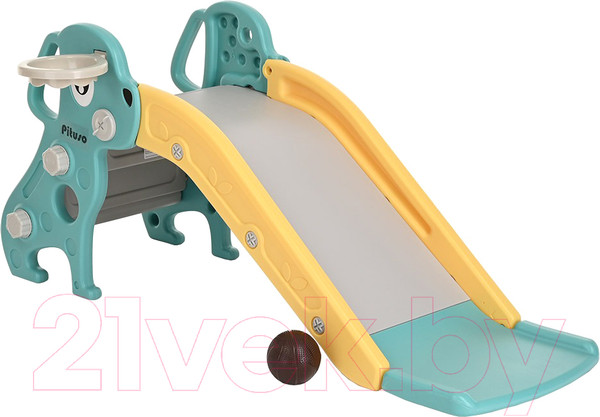 Изображение товара Горка-комплекс Pituso Мопсик с баскетбольным кольцом / FE-HT-XG0-green