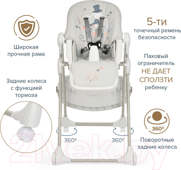 Изображение товара Стульчик для кормления Pituso Mimi / HC502-Rabbit (серый)