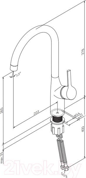 Изображение товара Смеситель AM.PM Spike F9S07022 (черный)