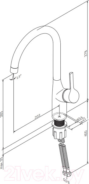 Изображение товара Смеситель AM.PM Spike F9S07722 (черный)