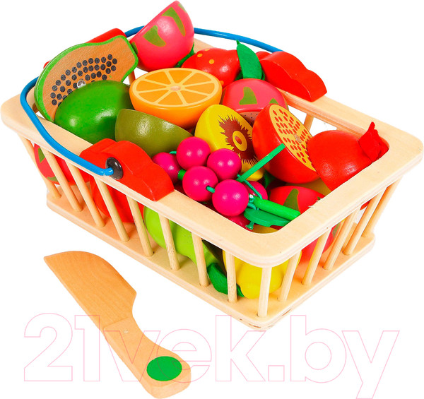 Изображение товара Набор игрушечных продуктов Sima-Land Корзина с фруктами / 3048155