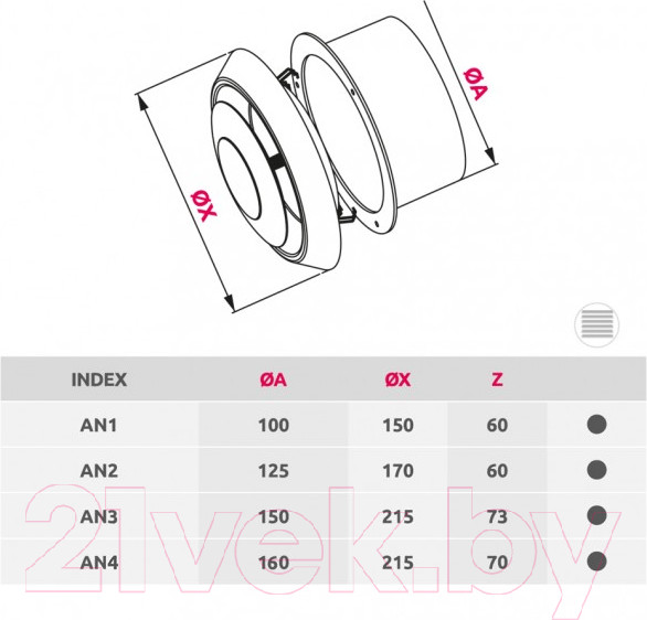 Изображение товара Диффузор Awenta AN3 (белый)