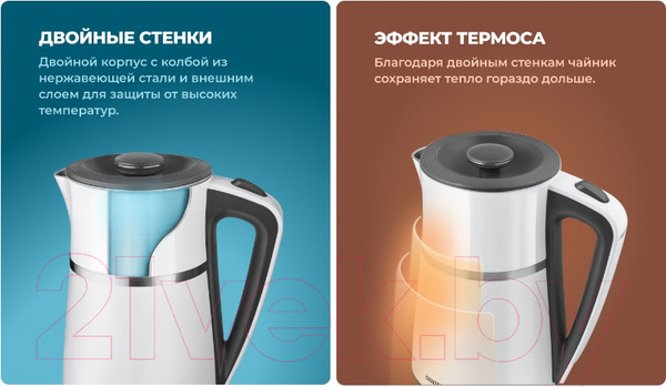 Изображение товара Электрочайник Centek CT-0028 (белый)