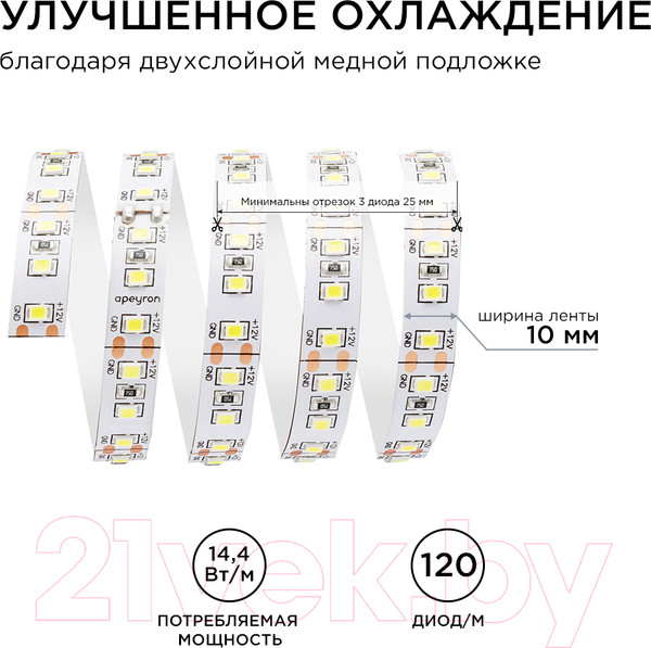 Изображение товара Светодиодная лента Apeyron Electrics SMD2835 / 00-52