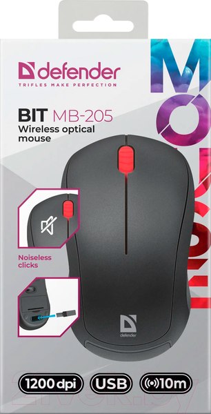 Изображение товара Мышь Defender BIT MB-205 / 52205 (черный)