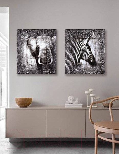 Изображение товара Картина Декарт Слон африканский этностиль 8Л3700 (в раме)