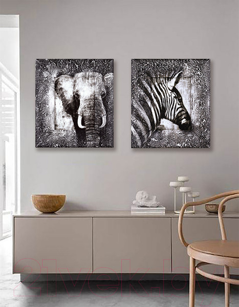 Изображение товара Картина Декарт Зебра африканский этностиль 8Л3701 (в раме)