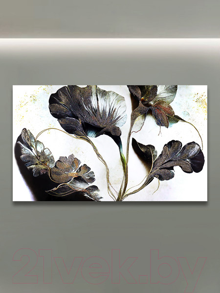 Изображение товара Картина Декарт Черно-белая цветочная композиция 8Л3771  (в раме)