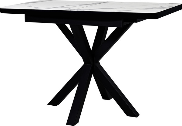 Изображение товара Обеденный стол Мир стульев Саен 24 120x80/40 (мрамор белый/черный муар)