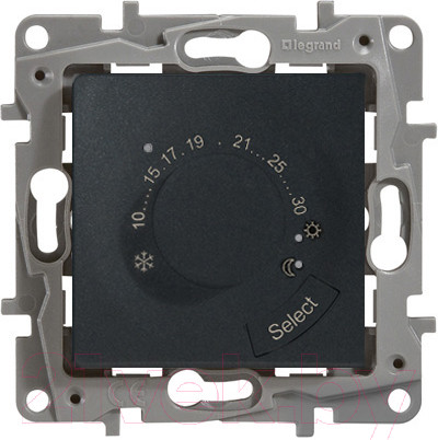 Изображение товара Терморегулятор для теплого пола Legrand Etika 672630 (антрацит)