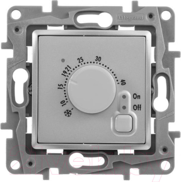 Изображение товара Терморегулятор для теплого пола Legrand Etika 672430 (алюминий)