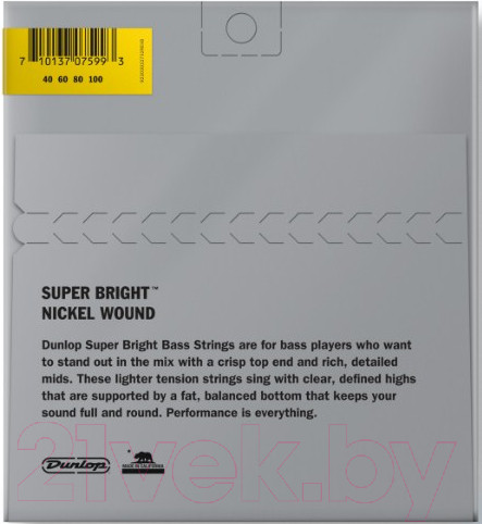 Изображение товара Струны для бас-гитары Dunlop Manufacturing DBSBN40100