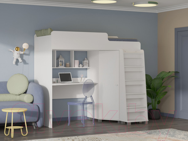 Изображение товара Кровать-чердак Премиум Твист 2 (белый)
