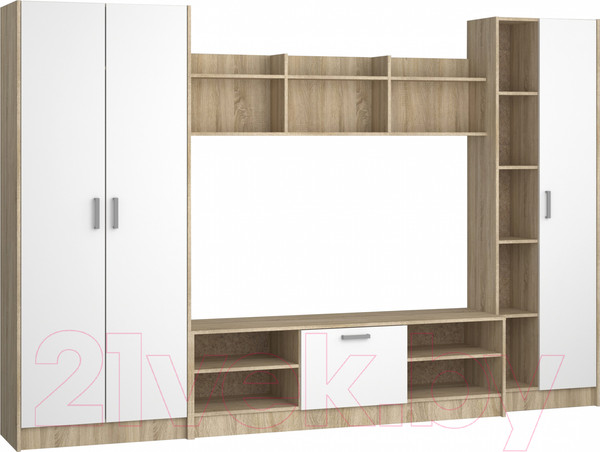 Изображение товара Стенка Премиум Глория ТВА (дуб крафт табачный/бодега светлый)