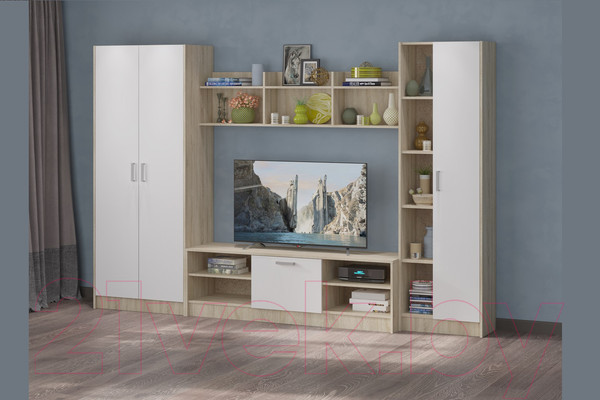 Изображение товара Стенка Премиум Глория ТВА (дуб крафт табачный/бодега светлый)