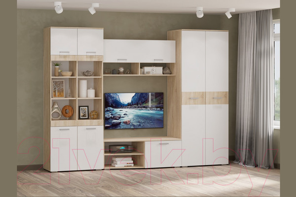 Изображение товара Стенка Премиум Скай ТВА (дуб сонома/белый)