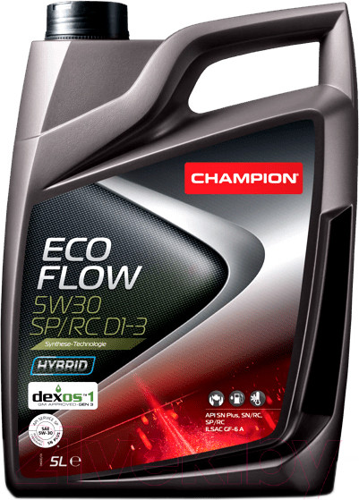 Изображение товара Моторное масло Champion Eco Flow 5W30 SP/RC D1-3 / 1049910 (5л)