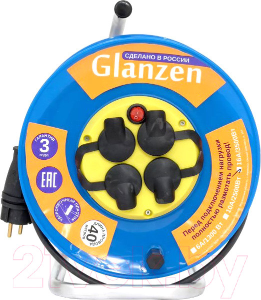 Изображение товара Удлинитель на катушке Glanzen EB-40-009