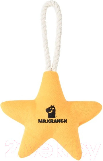 Изображение товара Игрушка для собак Mr. Kranch Звездочка с канатом и пищалкой / MKR80260 (желтый)