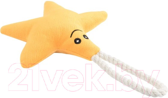 Изображение товара Игрушка для собак Mr. Kranch Звездочка с канатом и пищалкой / MKR80260 (желтый)