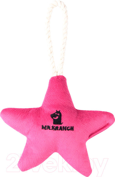 Изображение товара Игрушка для собак Mr. Kranch Звездочка с канатом и пищалкой / MKR80256 (нежно-розовый)