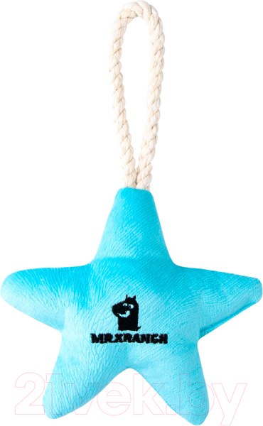 Изображение товара Игрушка для собак Mr. Kranch Звездочка с канатом и пищалкой / MKR80255 (нежно-голубой)