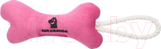 Изображение товара Игрушка для собак Mr. Kranch Косточка с канатом / MKR80249 (нежно-розовый)