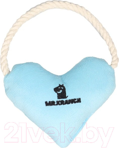 Изображение товара Игрушка для собак Mr. Kranch Сердечко с канатом и пищалкой / MKR80268 (голубой)