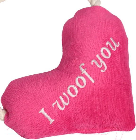 Изображение товара Игрушка для собак Mr. Kranch Сердечко с канатом и пищалкой / MKR80267 (розовый)