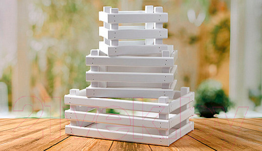 Изображение товара Набор ящиков для хранения Polini Kids Home Basket / 0003151-04 (белый)