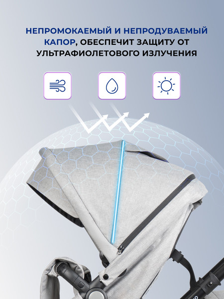 Изображение товара Детская универсальная коляска Farfello Silva Duo 2 в 1 (светло-серый)