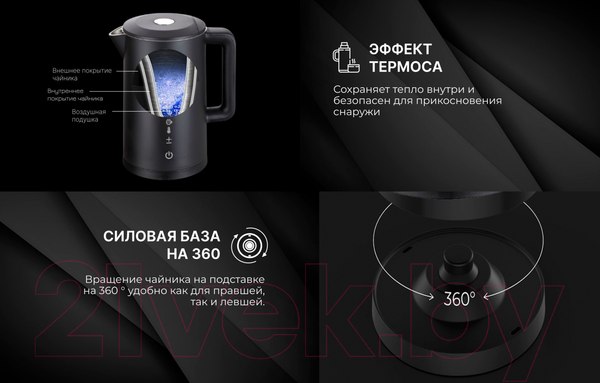 Изображение товара Электрочайник TECHNO D2215EA (белый)
