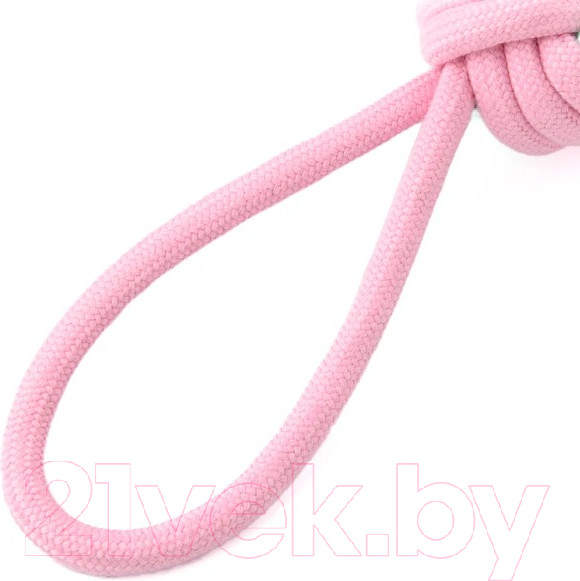 Изображение товара Игрушка для собак Mr. Kranch Мяч из каната на кольцевом шнуре / MKR001126 (розовый/голубой)