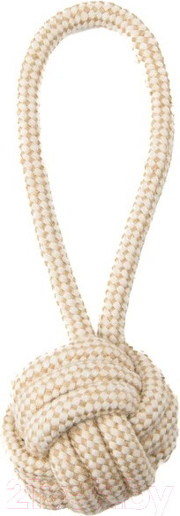 Изображение товара Игрушка для собак Mr. Kranch Мяч из каната на кольцевом шнуре / MKR000127 (натуральный)