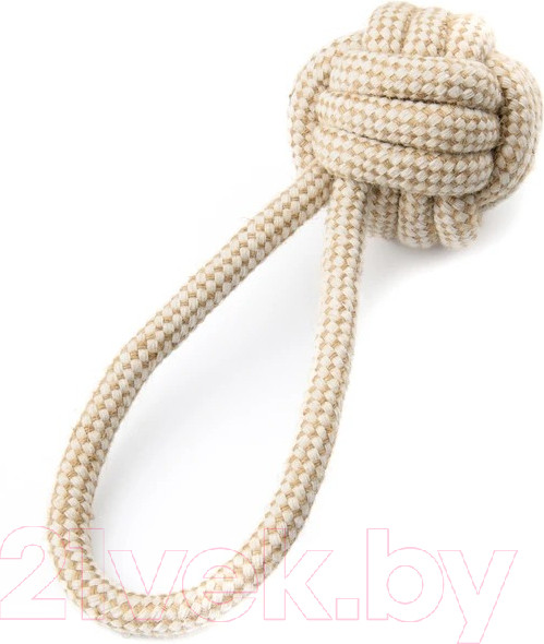 Изображение товара Игрушка для собак Mr. Kranch Мяч из каната на кольцевом шнуре / MKR000127 (натуральный)