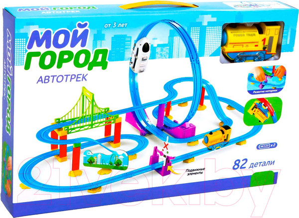 Изображение товара Железная дорога игрушечная Автоград Мой город 661J-2 / 7625557 (82эл, желтый)